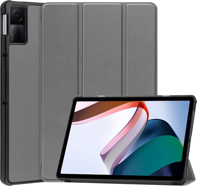 Cazy tablet Hoes geschikt voor Xiaomi Redmi Pad - TriFold Bookcase - Grijs