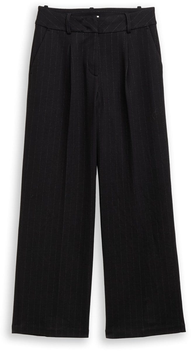 Tom Tailor - TTLEA WIDE broek met glittereffect - Maat 44/32 - pinstripe with lurex