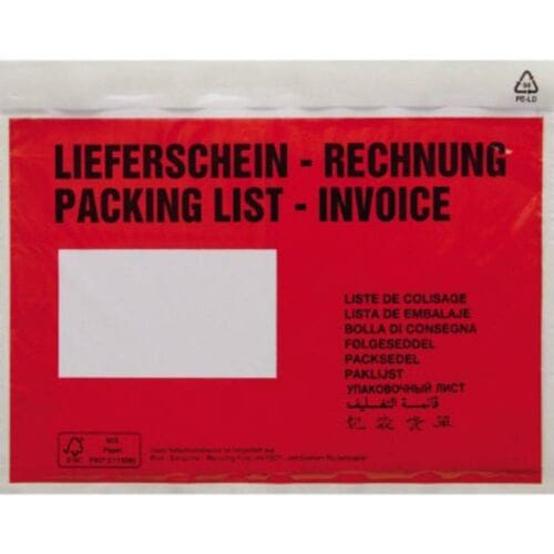 HEAD Documententas 161593100 DIN C5 Rood Lieferschein-Rechnung, mehrsprachig Zelfklevend 250 stuk(s)