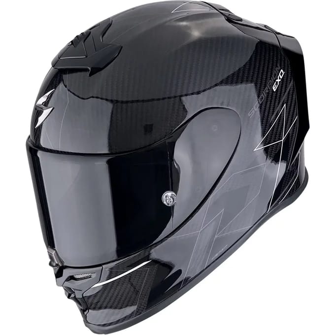 Scorpion EXO-R1 Evo Carbon Air Cynergy Zwart Wit Integraalhelm - Maat M - Helm