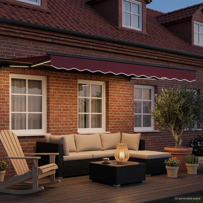 vidaXL Handmatige Luifelhouder met LED's 2,5 x 2 m