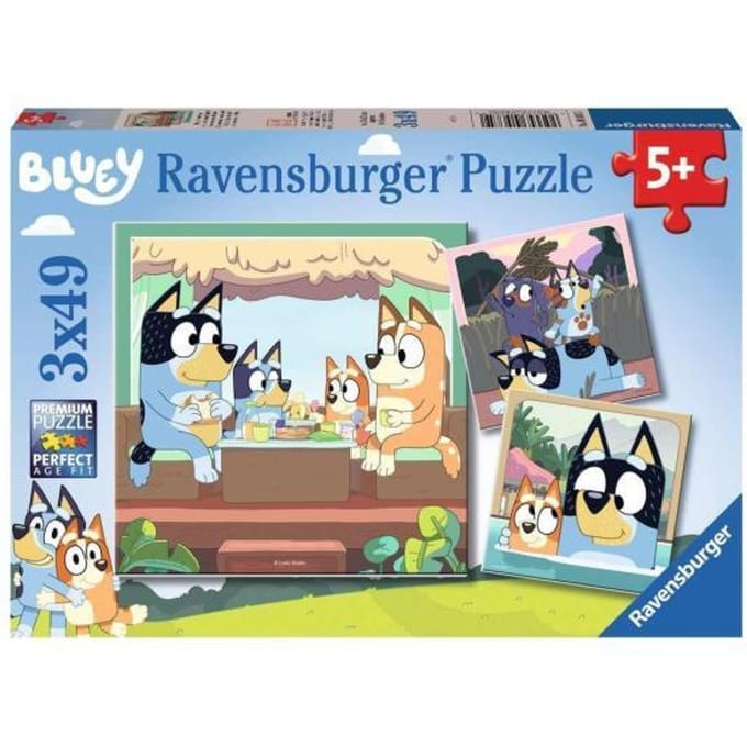 Ravensburger De avonturen van Bluey 3x49 stukjes Kinderpuzzels
