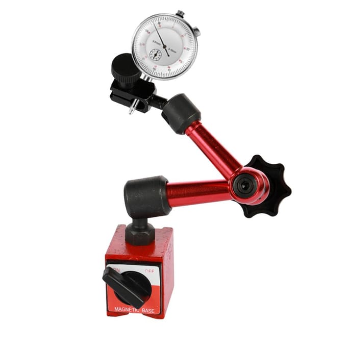 Metalen ronde meetklok en mini-flexibele magnetische basishouder, beugelgereedschapsset 0-10mm black