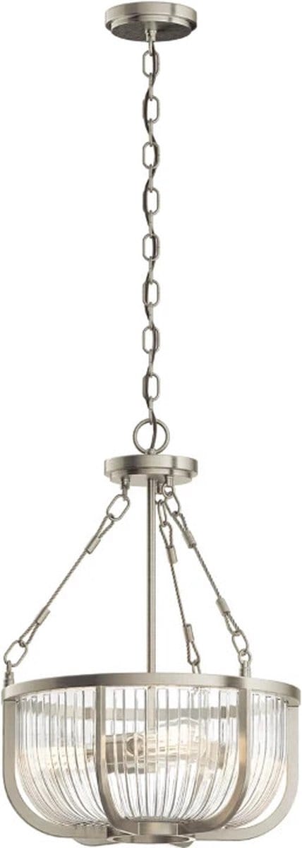 Kichler LED Hanglamp Roux | 3X E27 Max 60W | Dimbaar | Brushed Nickel