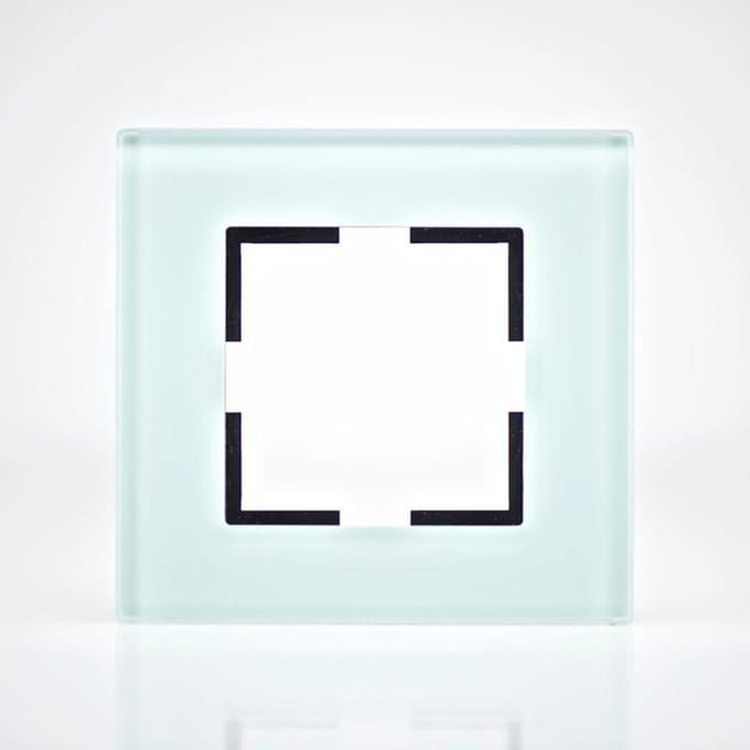 Groen glazen afdekplaatje, 1-voudig, 84x87x10 mm groen