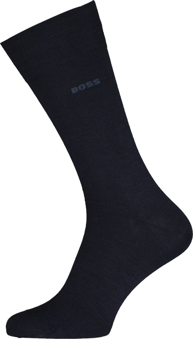 BOSS John uni (1-pack) - herensokken wol met katoen - donkerblauw
