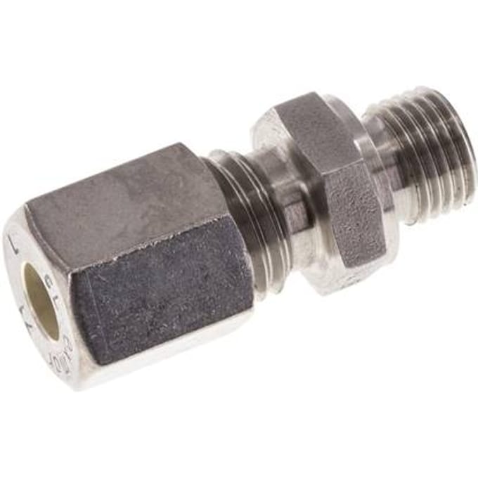 M10x1 Buitendraad x 6L RVS Rechte Knelfitting 315 Bar DIN 2353 - FL2S-MO-ST-M10-06-L