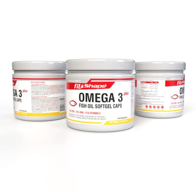 Fit&Shape Omega 3 PLUS Visolie – 300 Softgels Grootverpakking – EPA & DHA + Vitamine E