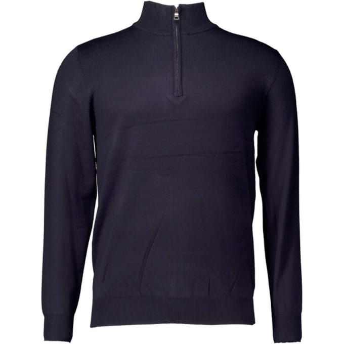 Defaut Paris Knitwear Half-zip Sweater Truien Donkerblauw M606