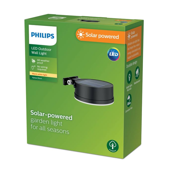 Applique murale - PHILIPS - Vynce - Rond solaire - Noir