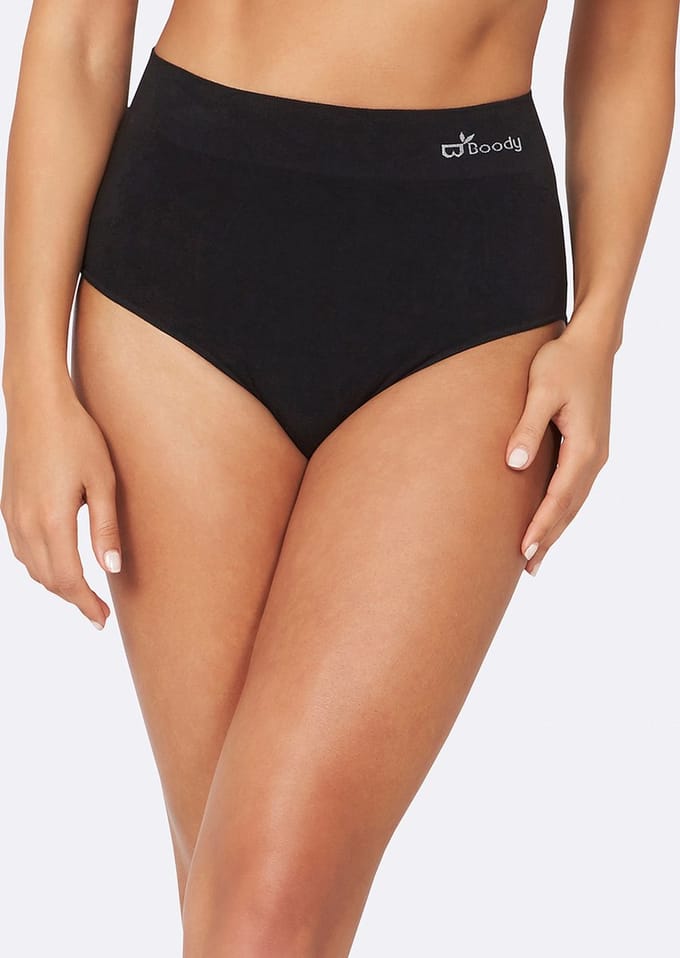 Boody - Bamboe Full Brief Tailleslips - Zwart / S