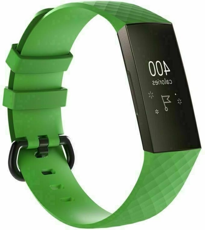 Strap-it Siliconen bandje - geschikt voor Fitbit Charge 3 / Fitbit Charge 4 - groen - Maat: Maat S