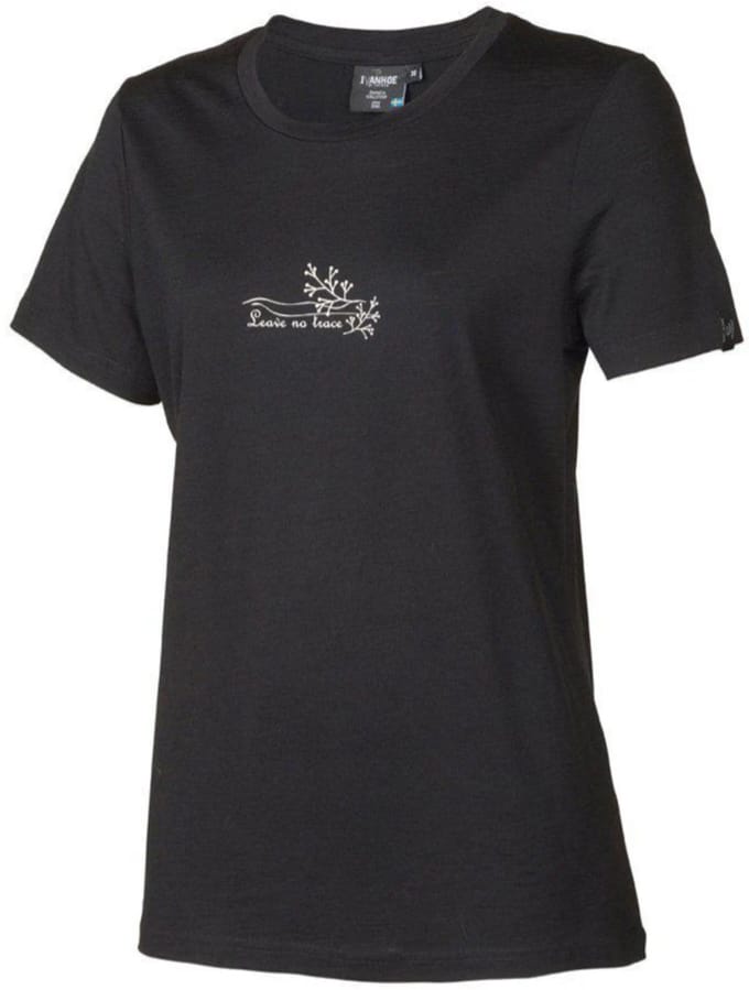 Ivanhoe t-shirt UW Cilla Vine voor dames - 100% merino wol - Zwart