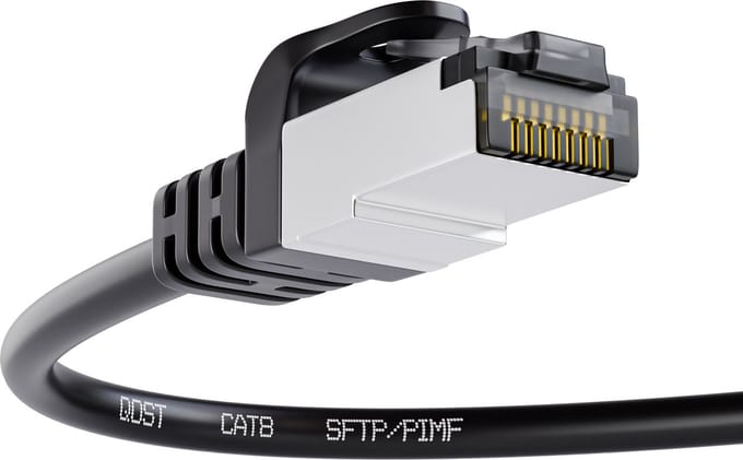 Qost - CAT8.1 internetkabel - SFTP / PiMF LZSH - 40 Gbps / 2000 MHz - RJ45 Connectoren - Patchkabel / Netwerkkabel - 7,5 Meter - Zwart