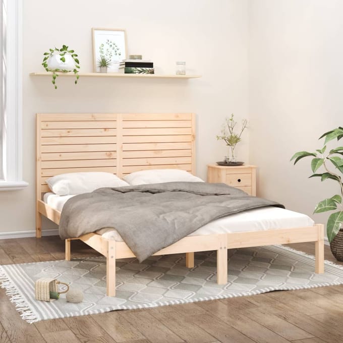 vidaXL - Bedframe - massief - hout - 140x200 - cm