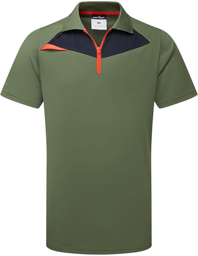 Portwest PW2 Hi Vis polo K/M DX410 - mosgroen - M