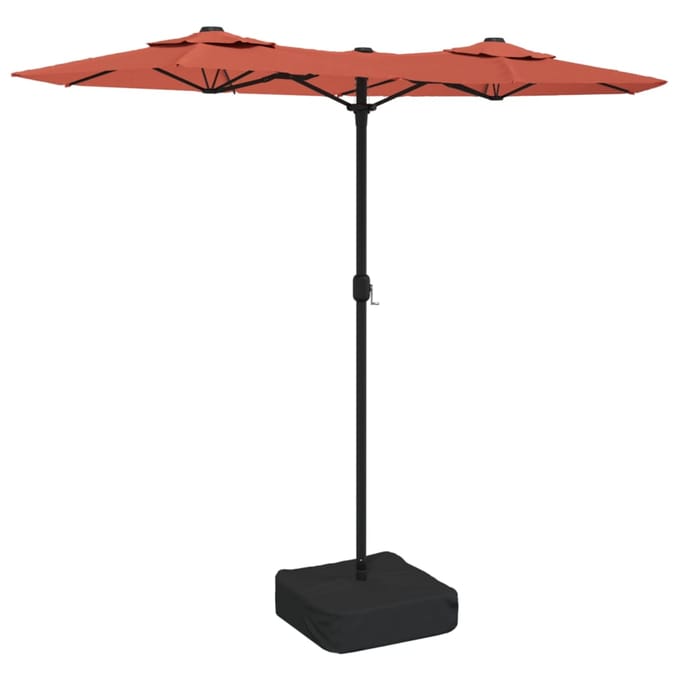 vidaXL Parasol dubbel dak 316x145 cm terracottakleurig