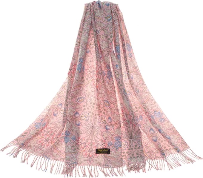 Sjaal - kunst - Hyacinth - William Morris - 100% pure zijde - 180x52 cm