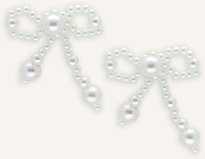 Notre-V Earrings Bow Pearls Sieraden Dames - Wit - Maat ONESIZE