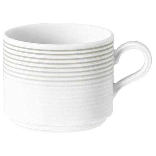 (6 stuks) SELTMANN WEIDEN Latte kop - 0,25 liter - Parelgrijs Wit / Grijs