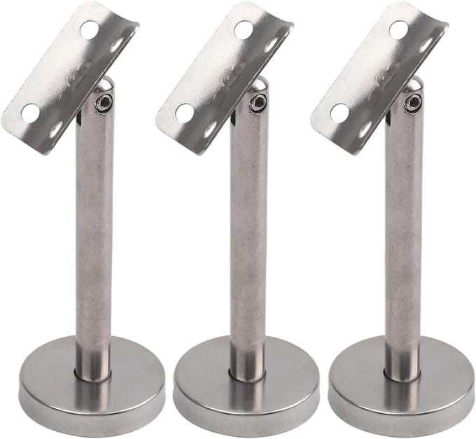 Leuning Beugels - Trapondersteuning Set - Veilige Trappen - Verstelbaar Ontwerp - 120mm - Zilver