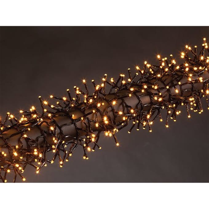 Kuma LED, lichtslinger, 12 m, 1020 leds, Arizona wit, zwarte kabel, voor binnen en buiten, modulator, 24 V