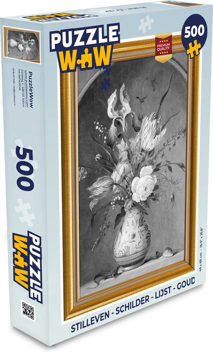 Puzzel Stilleven - Schilder - Lijst - Goud - Legpuzzel - Puzzel 500 stukjes