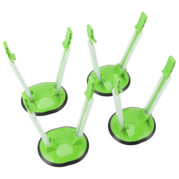 4 stuks Plastic Zakhouder Rek Handsfree Vrieszakken Houder Standaard met Antislip Basis voor Keuken green