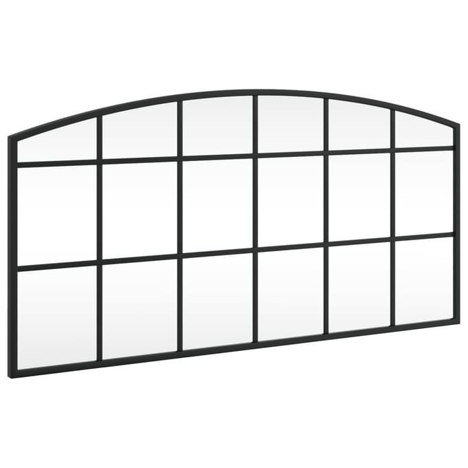vidaXL - Wandspiegel - boog - 80x40 - cm - ijzer - zwart