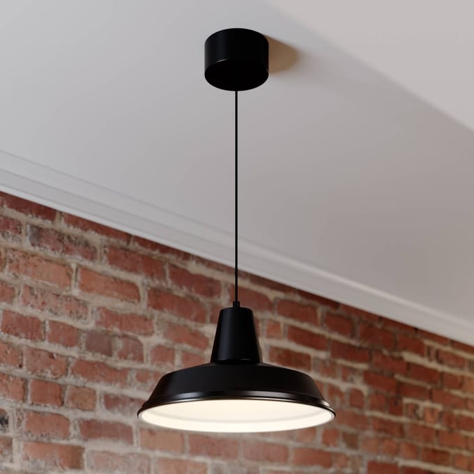 Luminex Class Zwarte Metalen Hanglamp E27 36cm - Minimalistische Stijl