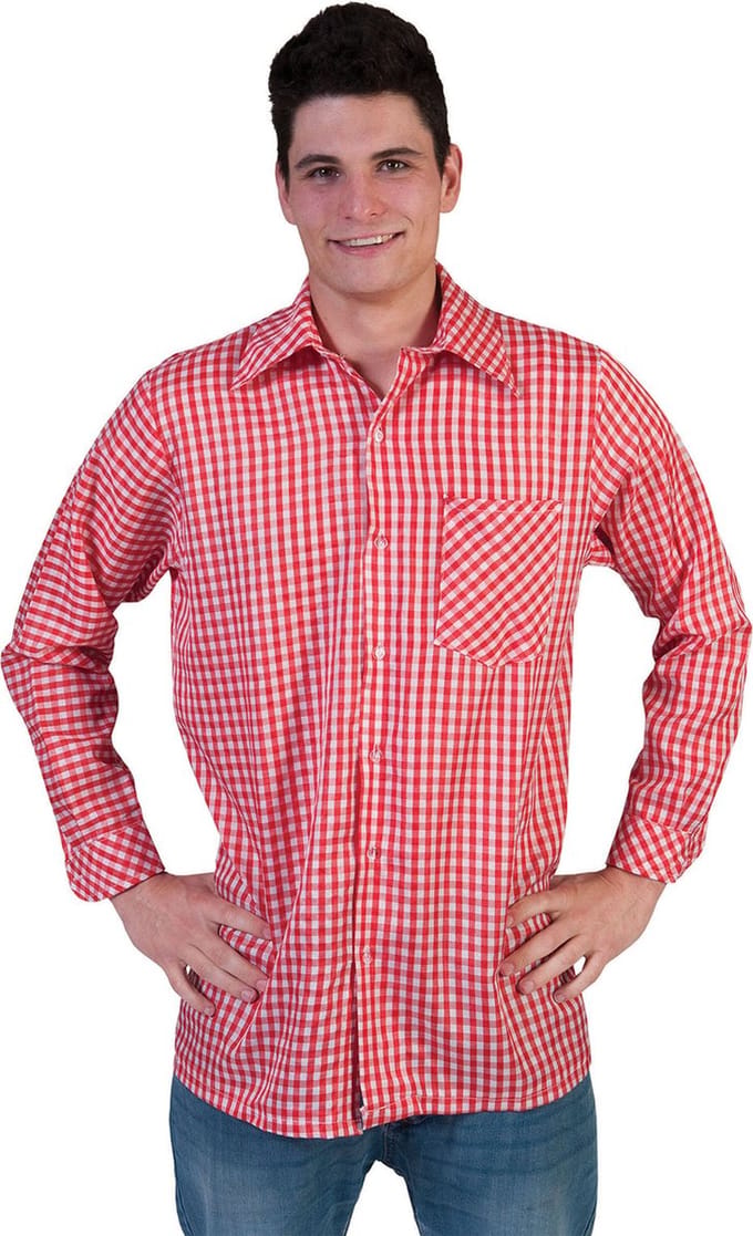 Tiroler blouse rood heren