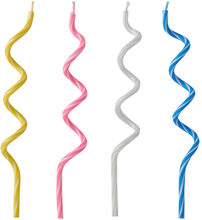 20x 12 Verjaardagskaarsjes 125 cm assorti kleuren Spirale
