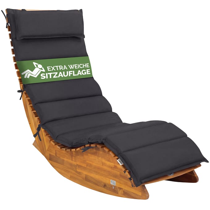 Detex Tuinkussen - Waterafstotend Polyester 177x58x7cm - Antraciet