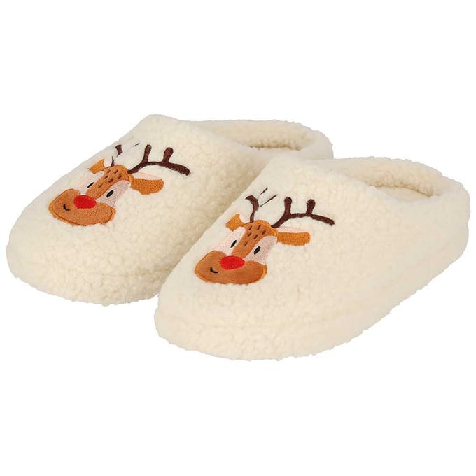 Kerst Pantoffels - Dames - Wit / 41/42