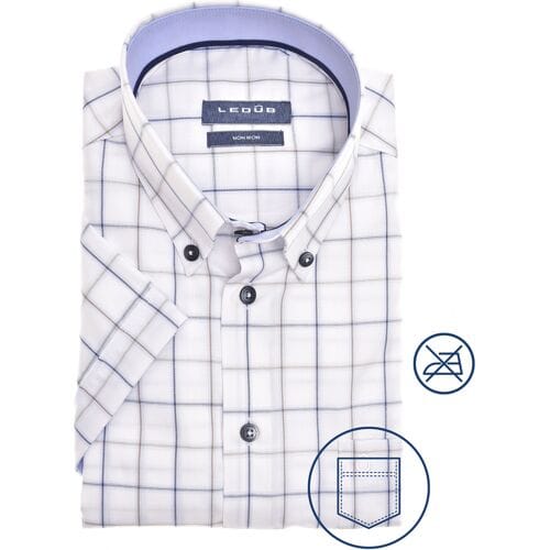 Ledûb Overhemd Two-Tone Check Button-Down Modern Wit / male