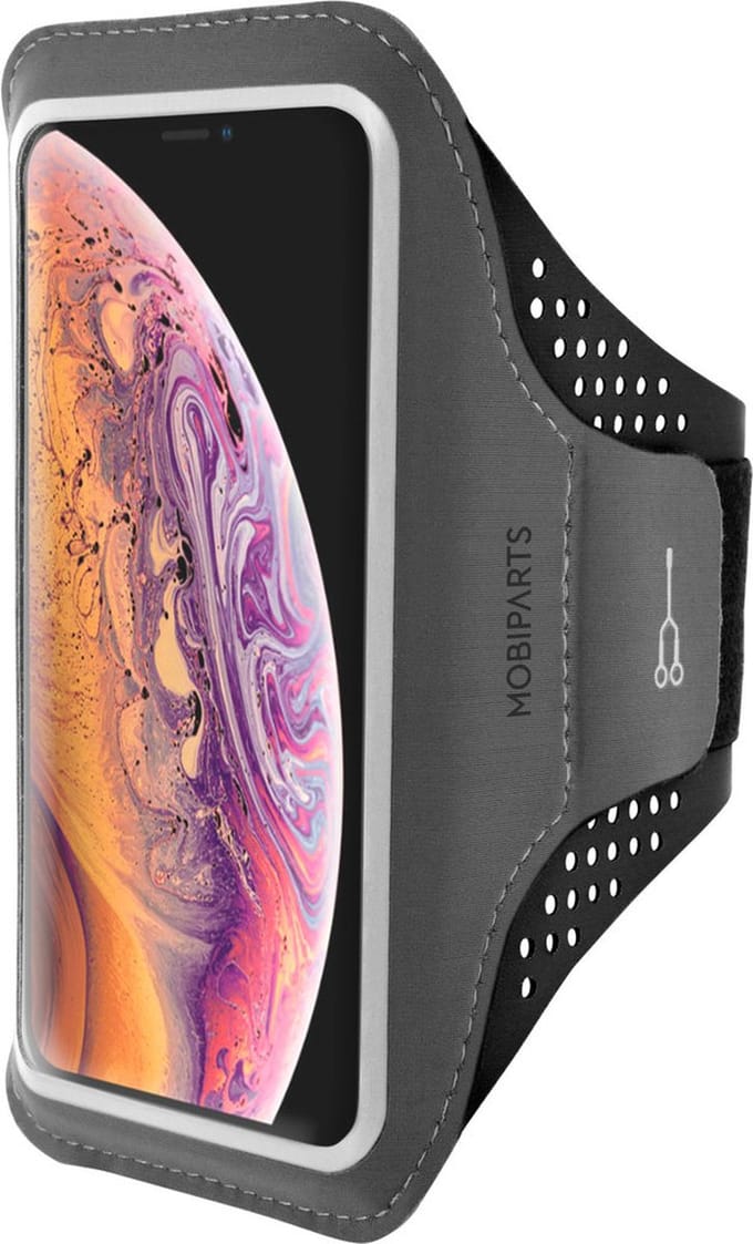 Hardloop Sportarmband geschikt voor Apple iPhone XS Max - Zwart - Mobiparts