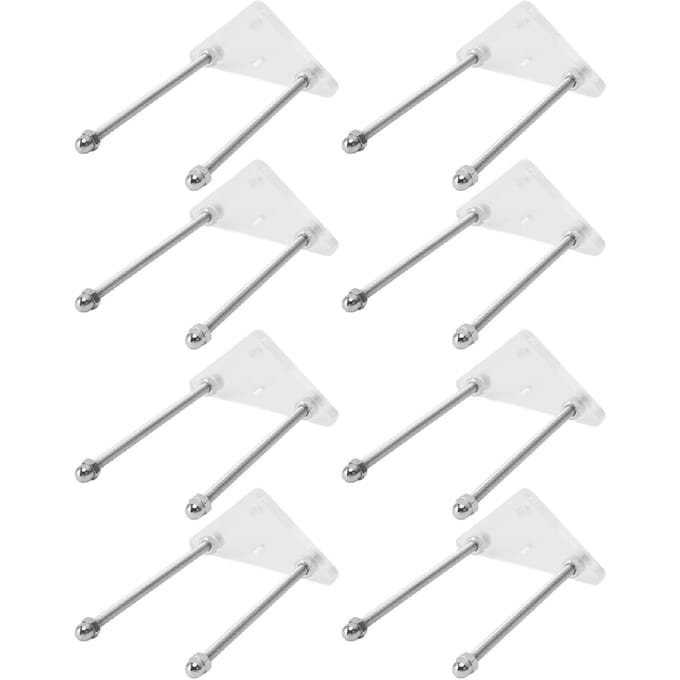 8 Pièces Support Mural Skateboard Acrylique Support de Rangement Cintre pour Utilisation Horizontale et Verticale white