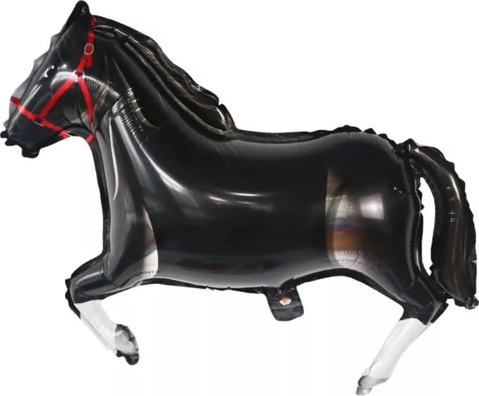 Folieballon Paard zwart,