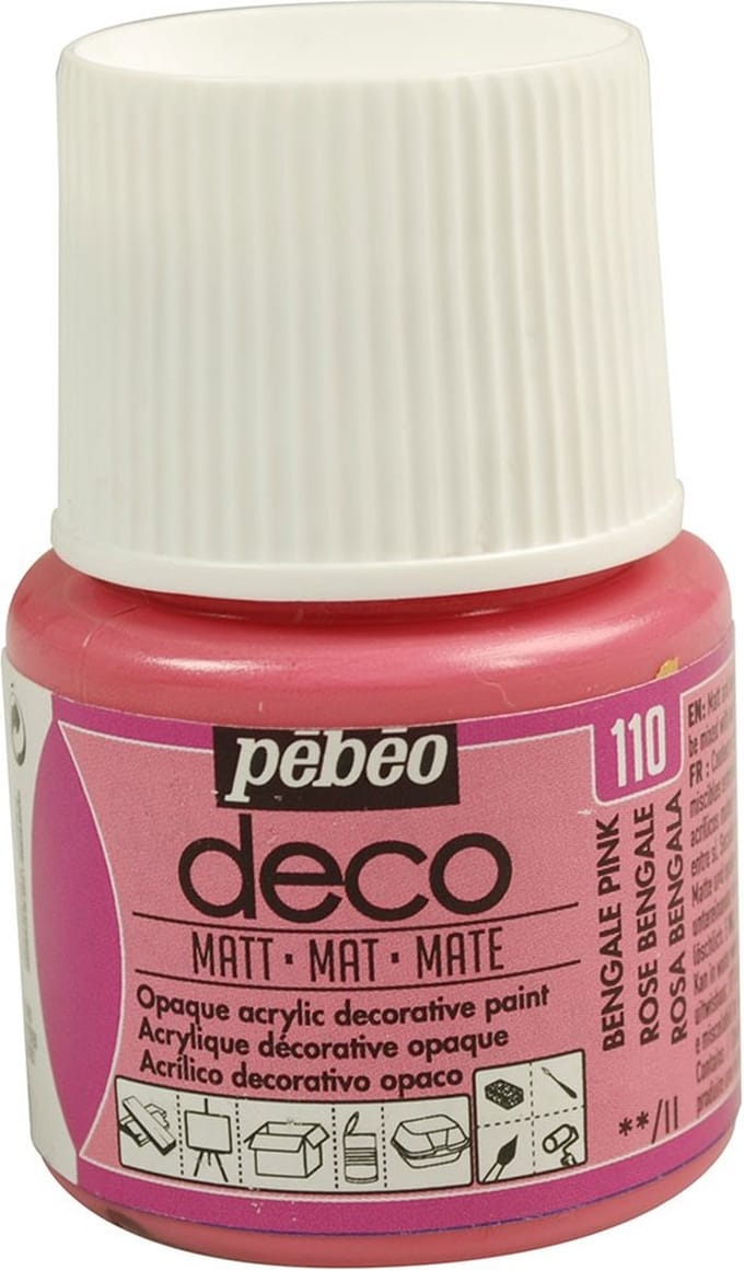 Verf bengaal roze - acryl mat - 45 ml - Pébéo