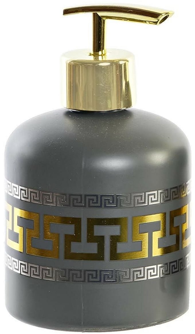 Items Zeeppompje/dispenser - luxe - glas - grijs/goud - 8 x 14 cm