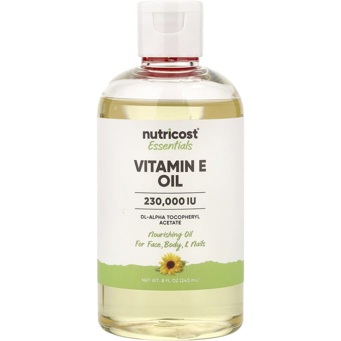 Nutricost, huile essentielle de vitamine E, 237 ml (240ml) white