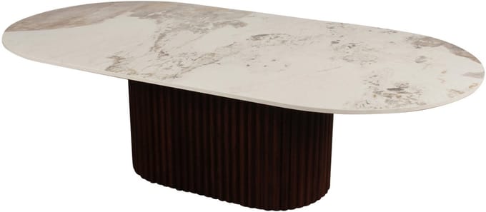 Urban Chique Salontafel Keramisch Marmer / Walnootfineer