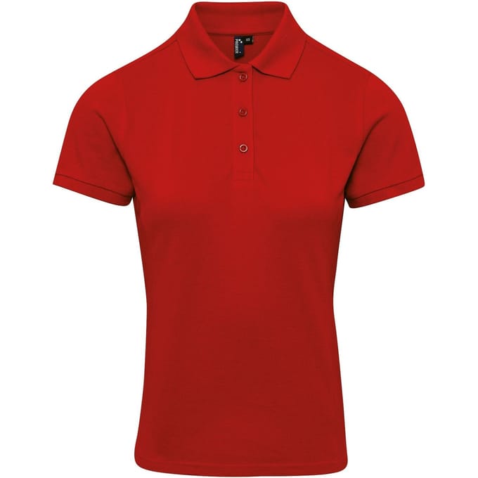 Premier Dames/dames Coolchecker Plus Piqu Polo met CoolPlus (Rood)