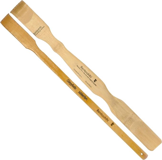 Uitschuifbare Rugkrabber en Schoenlepel - Lange Bamboe Handgreep 44cm