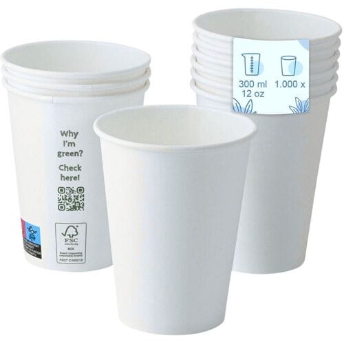 GGM Gastro (1000 Stück) Pappbecher - 300ml - Ø 90mm - Weiß