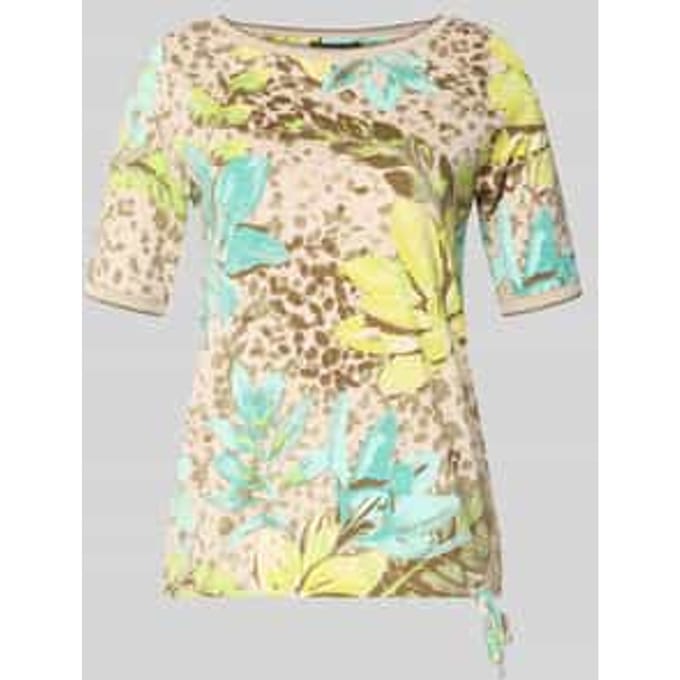 T-shirt van mix van katoen en modal in all-over look