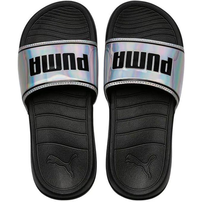 Puma Popcat 20 Iridescent Dames Zwart/Zilver Sliders