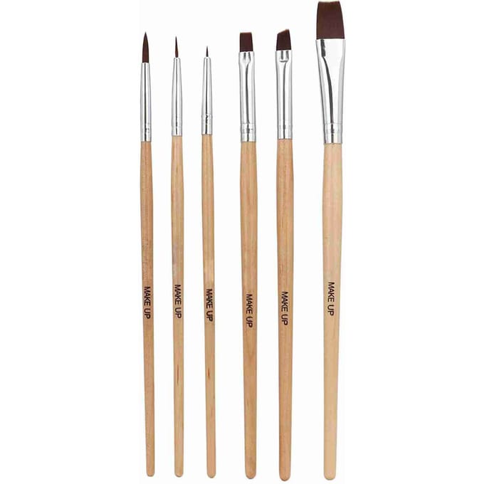 6 stuks Kunst Olieverf Penselen Halloween Gezicht Make-up Penseel Aquarelverf Penseel beige