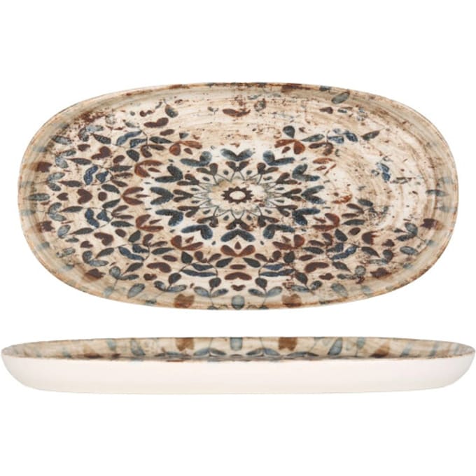 Rinart Serveerschaal - Aztec - Porselein - 25x13 cm - set van 2