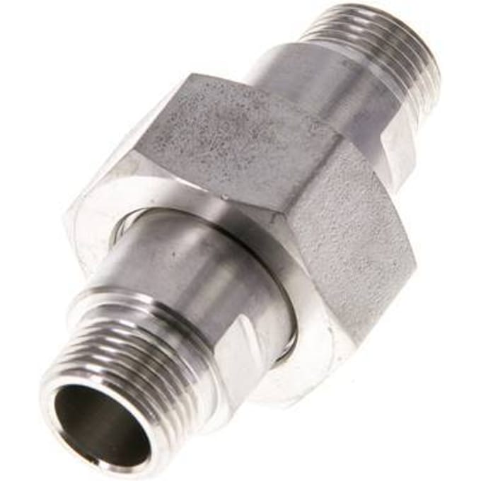 Dubbele Nippel R3/8'' Afneembare RVS Vlakke Seal PTFE 40bar